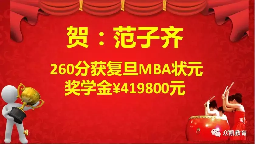 范子齐260分获复旦mba状元奖学金4198万元分享视频版