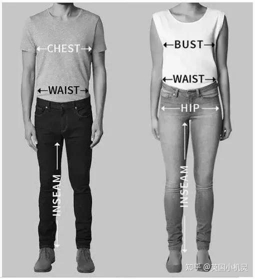 亚洲人身高整体会比欧美人矮,很多人发现在英国买裤子会遇到腰围合适