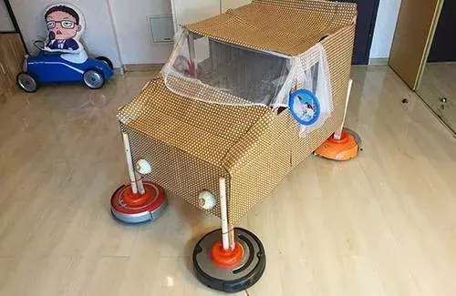 婴儿车还能变成动力小汽车diy达人的脑洞你别猜