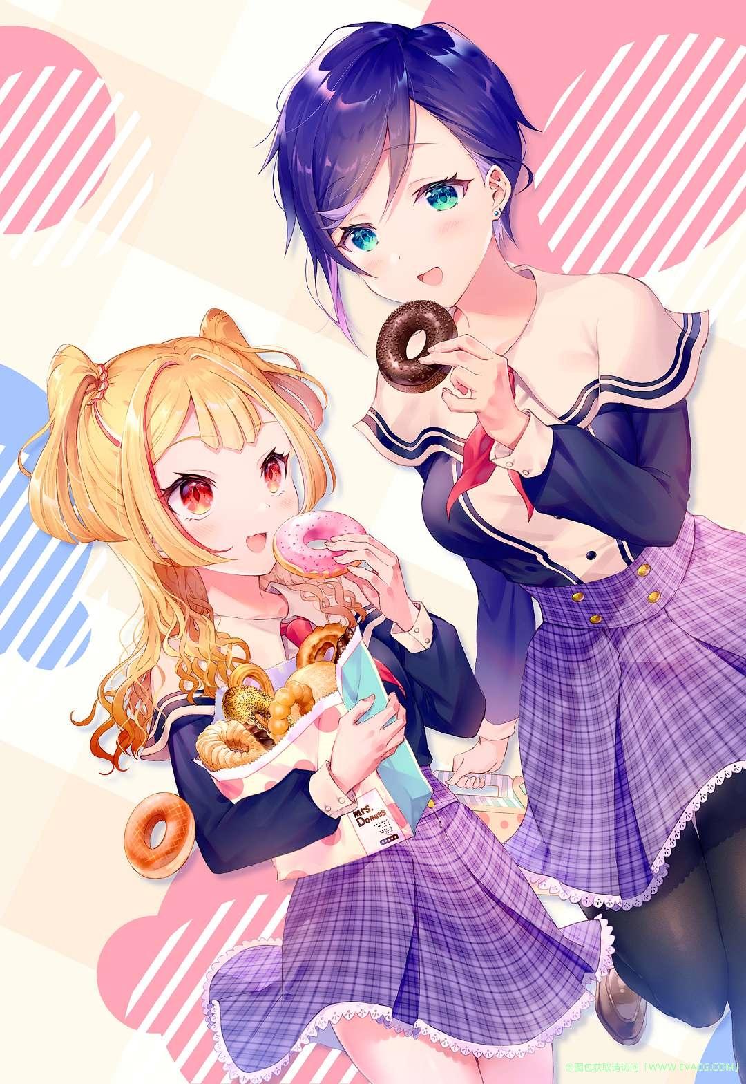 e次元二次元资源交流社区今天,就为大家送上描绘了甜甜圈的插画作品