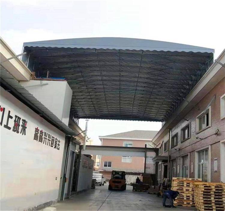 深圳龙岗厂房通道大型伸缩电动推拉遮雨棚