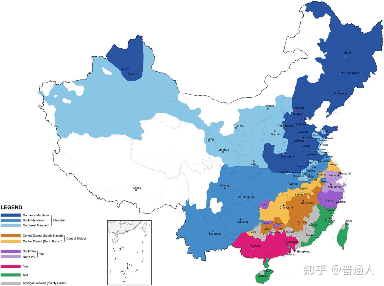 2024 根据《方言地图集》计算得汉语方言分区 - 知乎