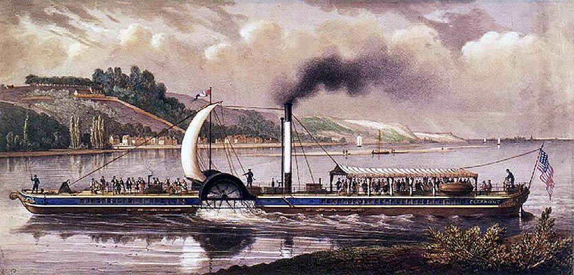 船舶动力发生了革命性的变化,1807年8月18日,美国发明家富尔顿制造,明