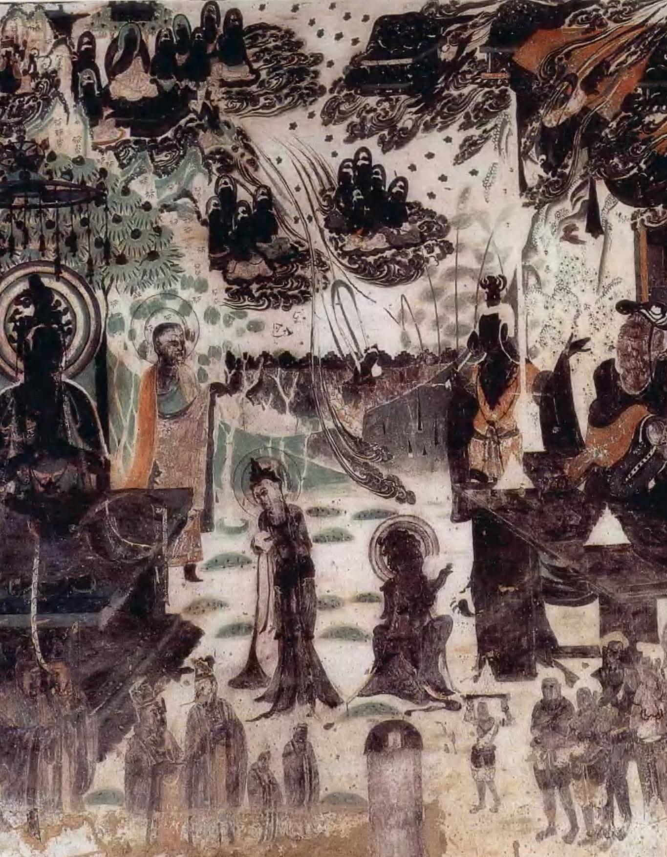 【神游千年,大美敦煌】初唐-335窟:维摩诘经变、劳度叉斗圣变【多图】 - 知乎