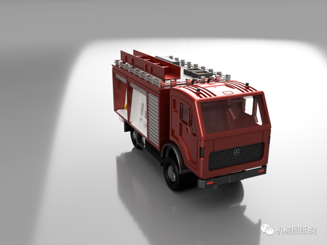 工程機械firetruckv19消防車模型3d圖紙stepf3d格式