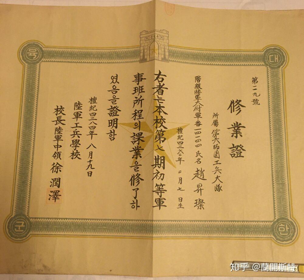 早期韩国汉字卒业证书一览