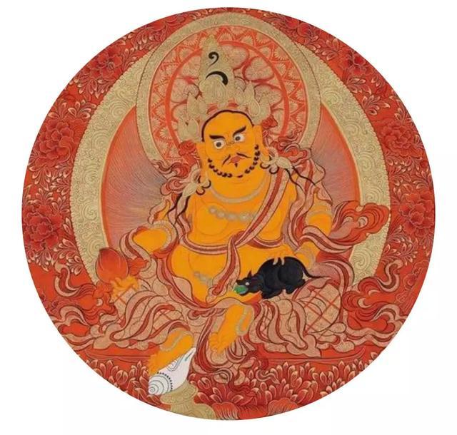 黄财神(图片来源 | 微博@风雨中的行者)西藏五大财神之首,他右手持