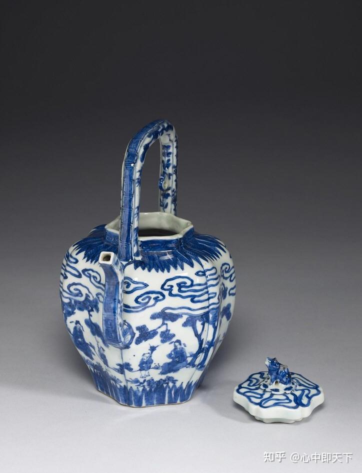 明万历景德镇官窑青花高士图瓜棱提梁壶 - 知乎