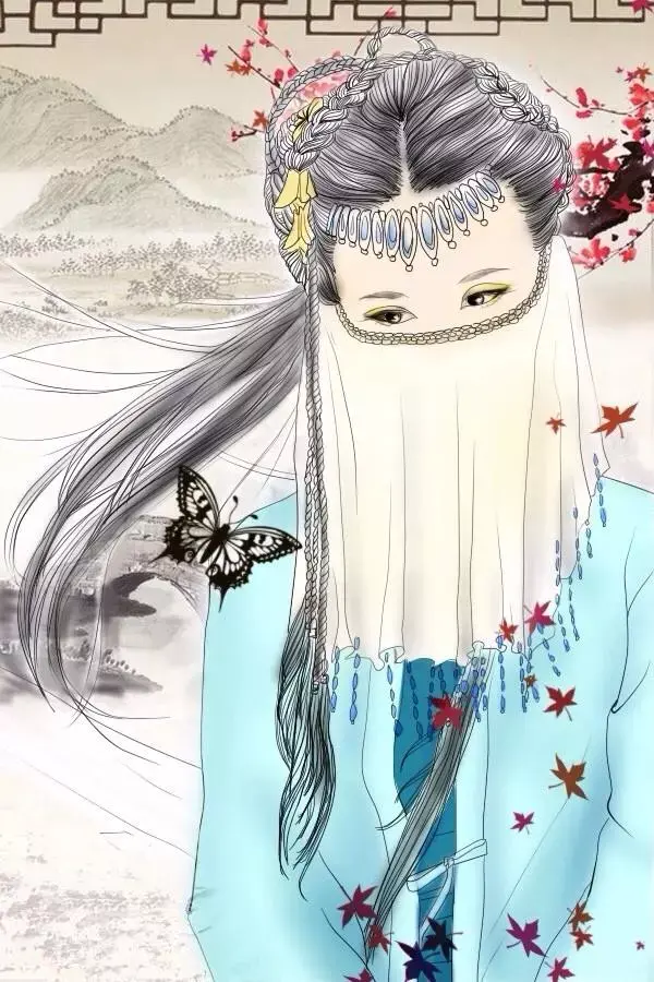 古风手绘画画中人活色生香冰清玉洁的古风美人