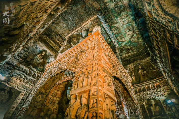 石现佛国，壮美云冈】云冈石窟-第2期“双窟”-第6窟(1) 中心塔柱-南、西