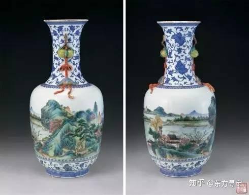 洪憲年製 底款 色絵 墨彩 風景図 徳利 / 洪憲年 中国美術 中華民国