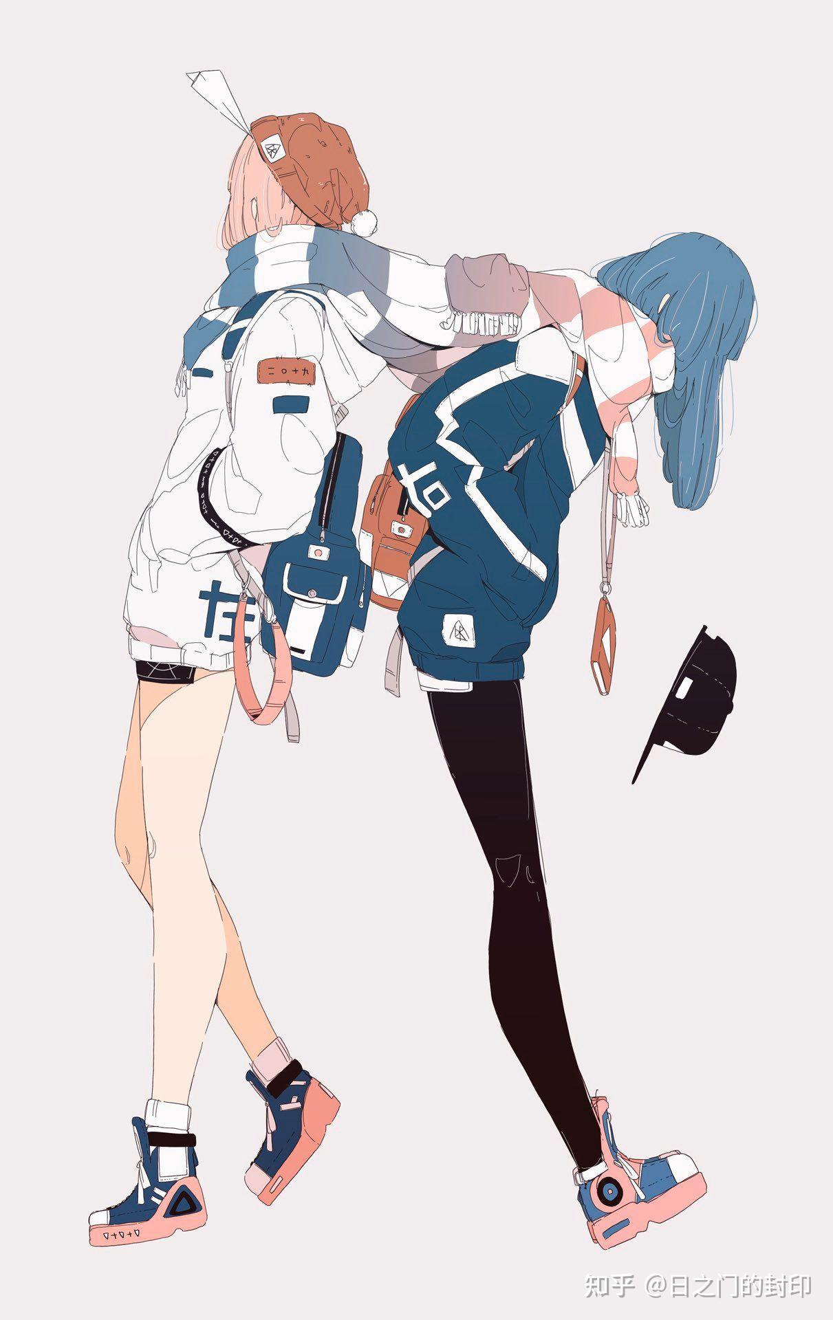 独特的造型手段与低饱和度上色,日系平涂少女太美了!