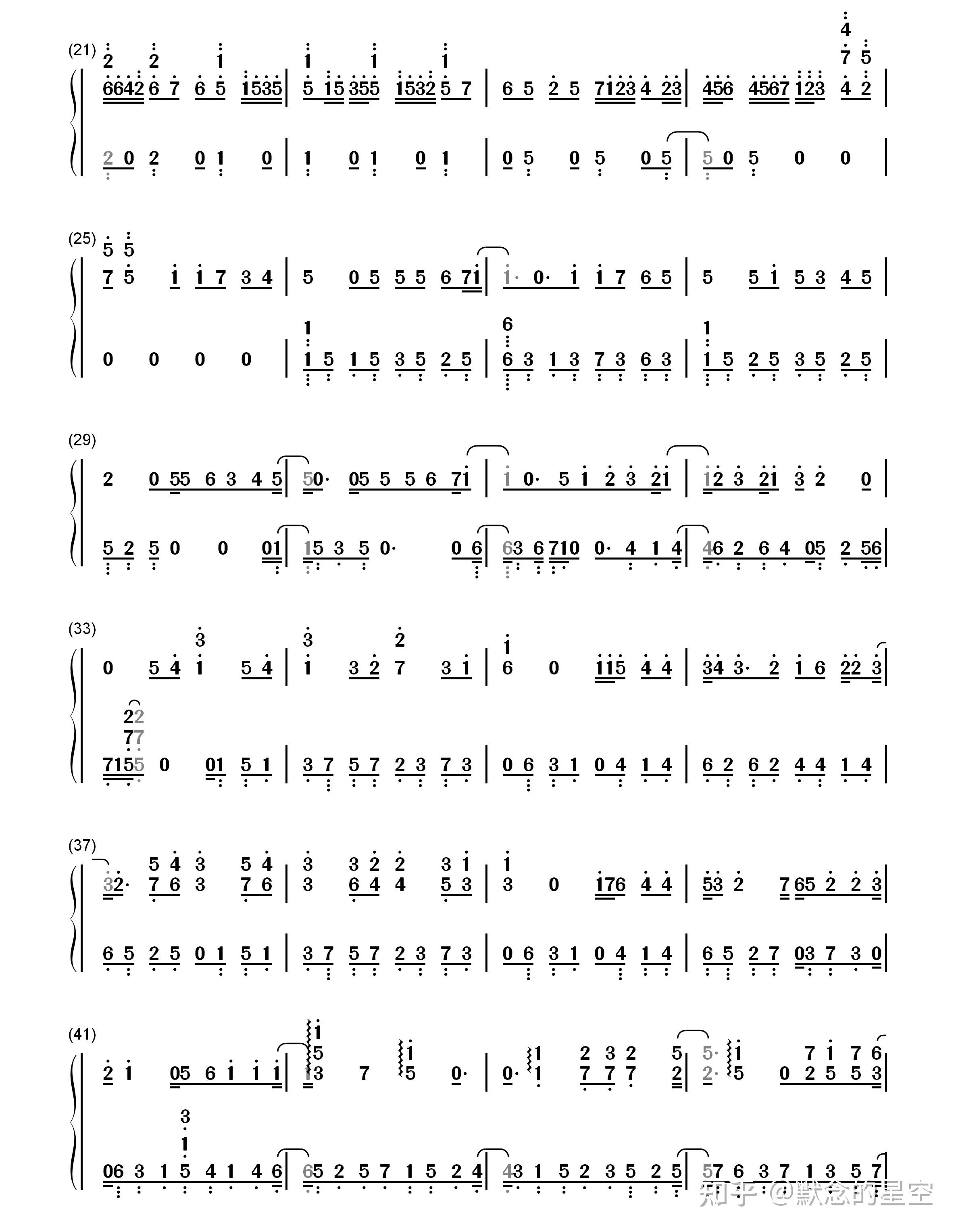 钢琴谱,双手简谱,双版本:陈慧琳《爱情天堂-love paradise》 - 知乎