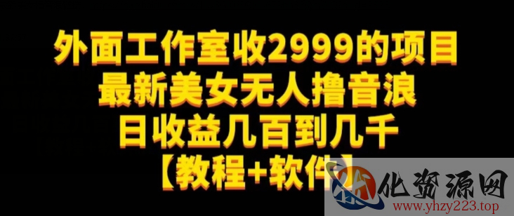 外面工作室收2999的项目最新美女无人撸音浪日收益几百到几千【教程+软件】（仅揭秘）