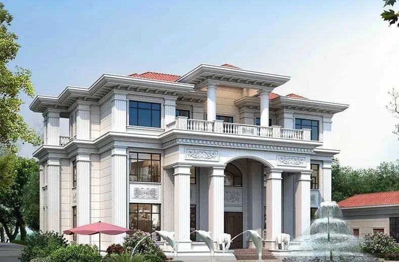成都金堂三层欧式别墅定制设计乡村自建欧式别墅挑空客厅施工图