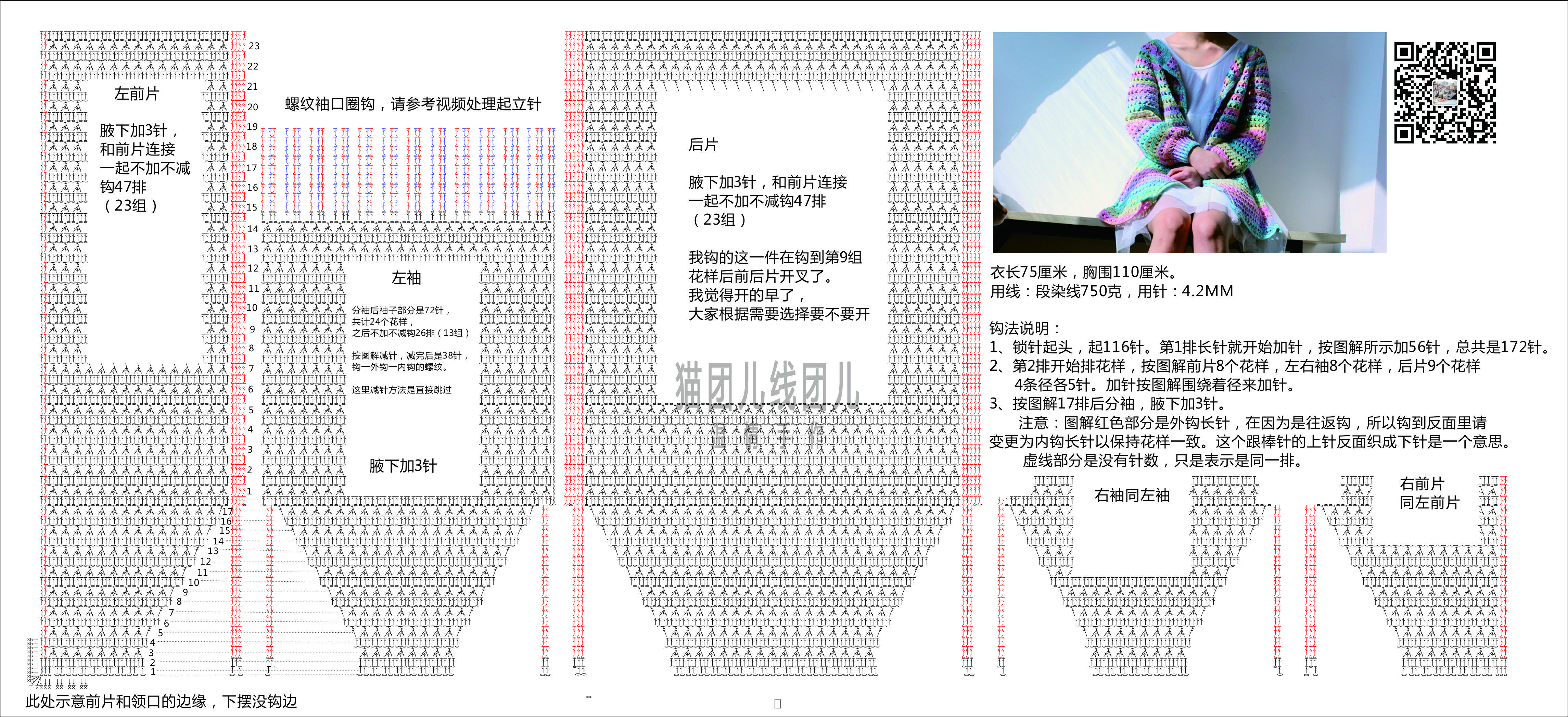 彩虹——段染线的钩针外套(附图解,花样视频) - 知乎