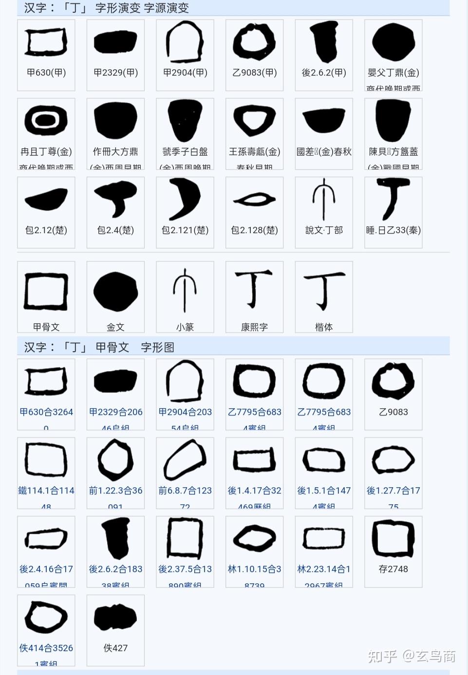 丁的甲骨文怎么写图片图片