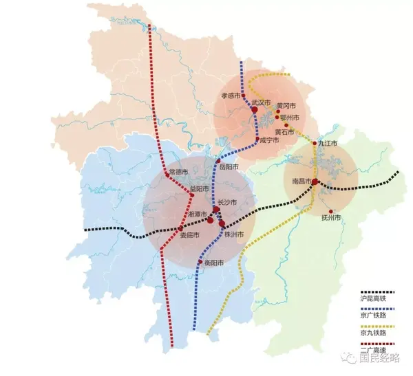 长江中游城市群规划层级颇高,但武汉,长沙,南昌各自发展,互动并不频繁