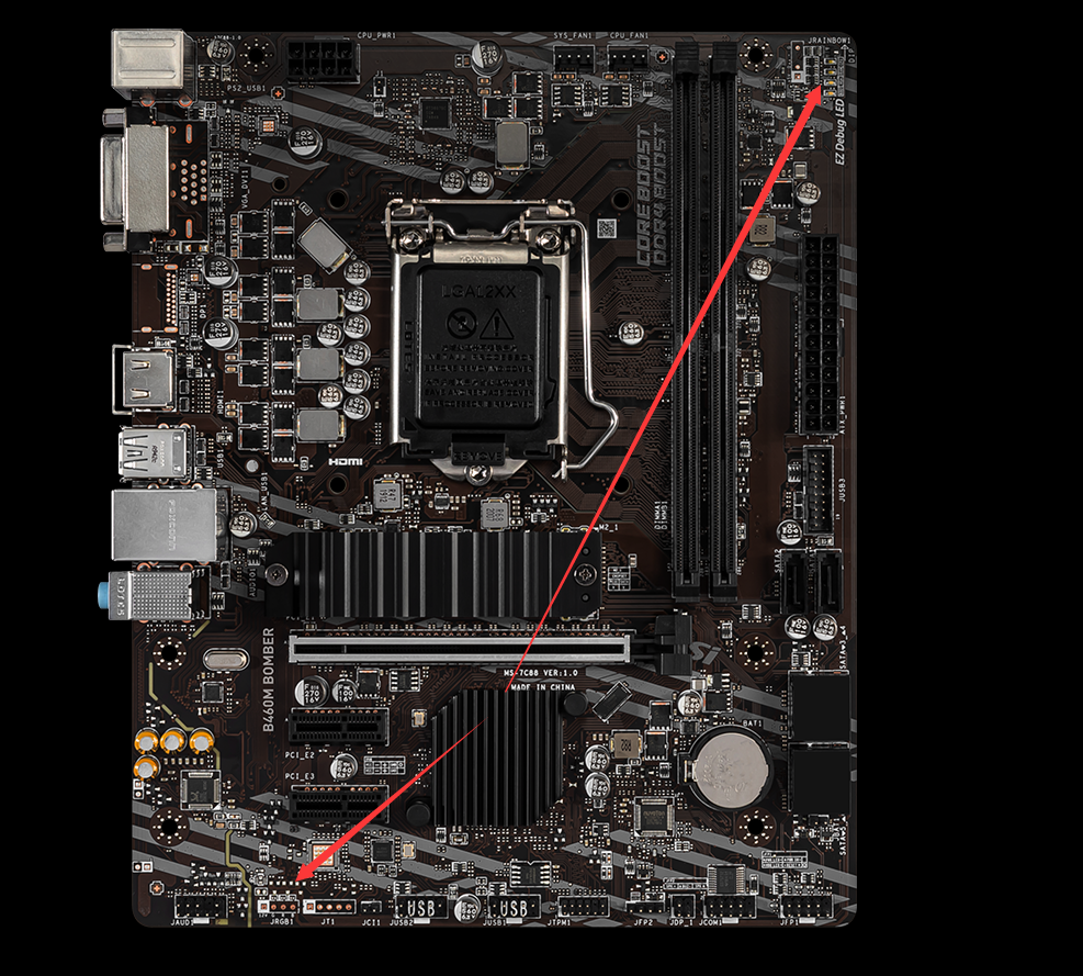 微星b460m爆破弹有没有rgb接口? - 知乎