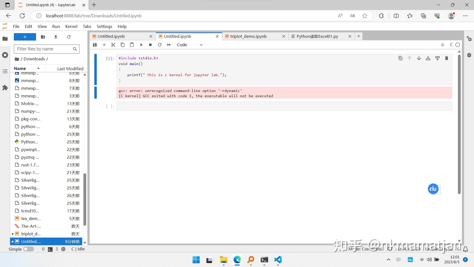 Windows 11 jupyter lab jupyter c kernel 