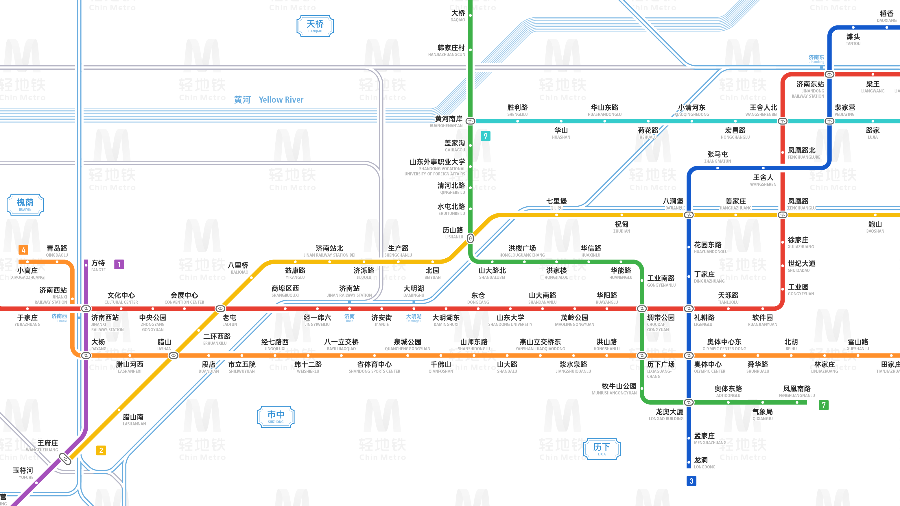 济南轨道交通线路图（2025+ / 运营版）