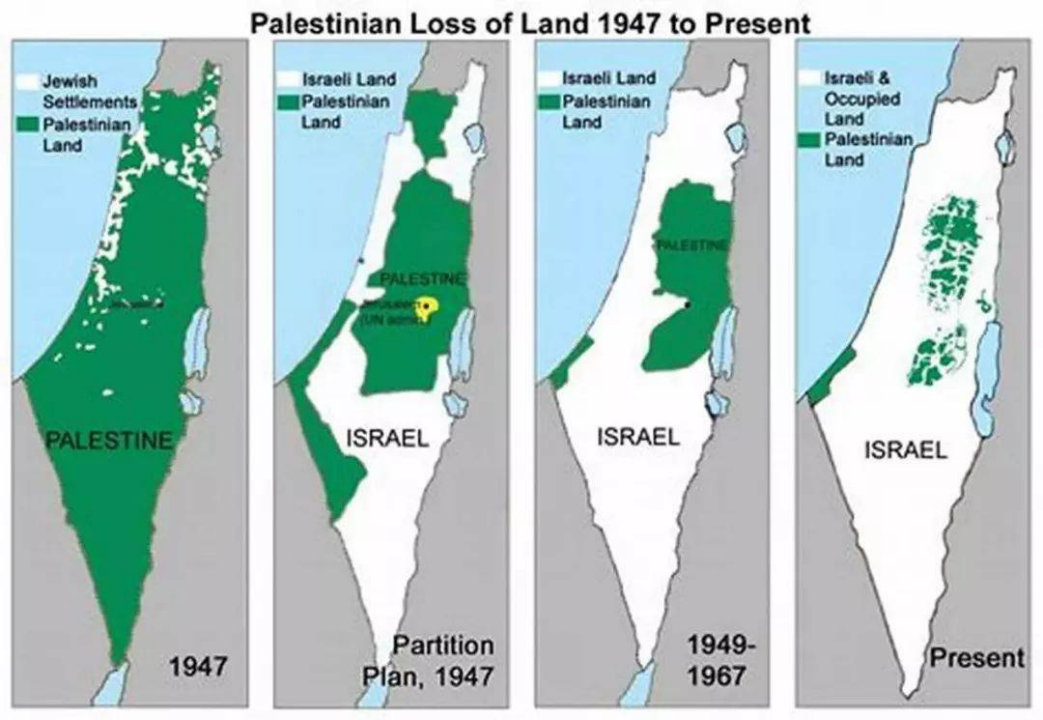 巴勒斯坦的控制面积不断缩小
