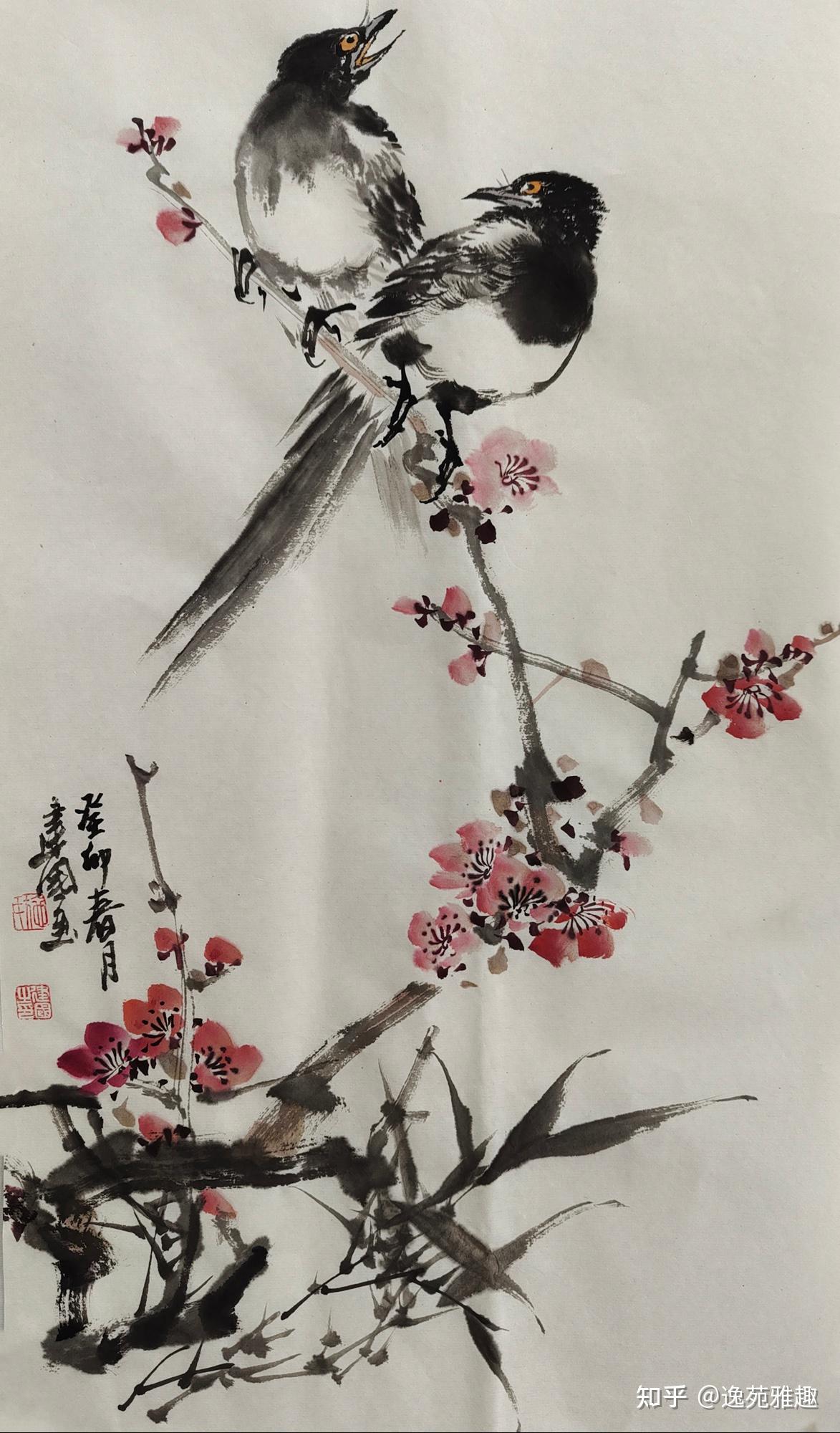 诗意的风景画家施建国写意花鸟作品欣赏