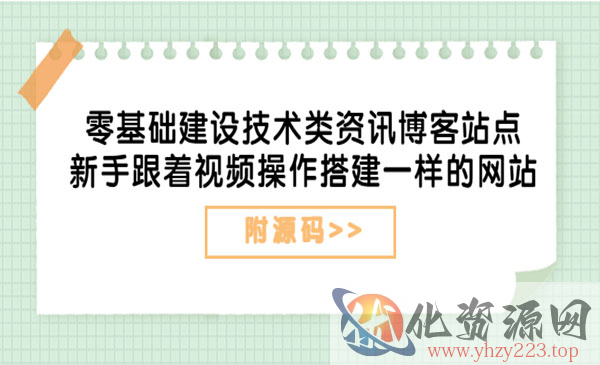 零基础建设技术类资讯博客站点：新手跟着视频操作搭建一样的网站（附源码）_wwz