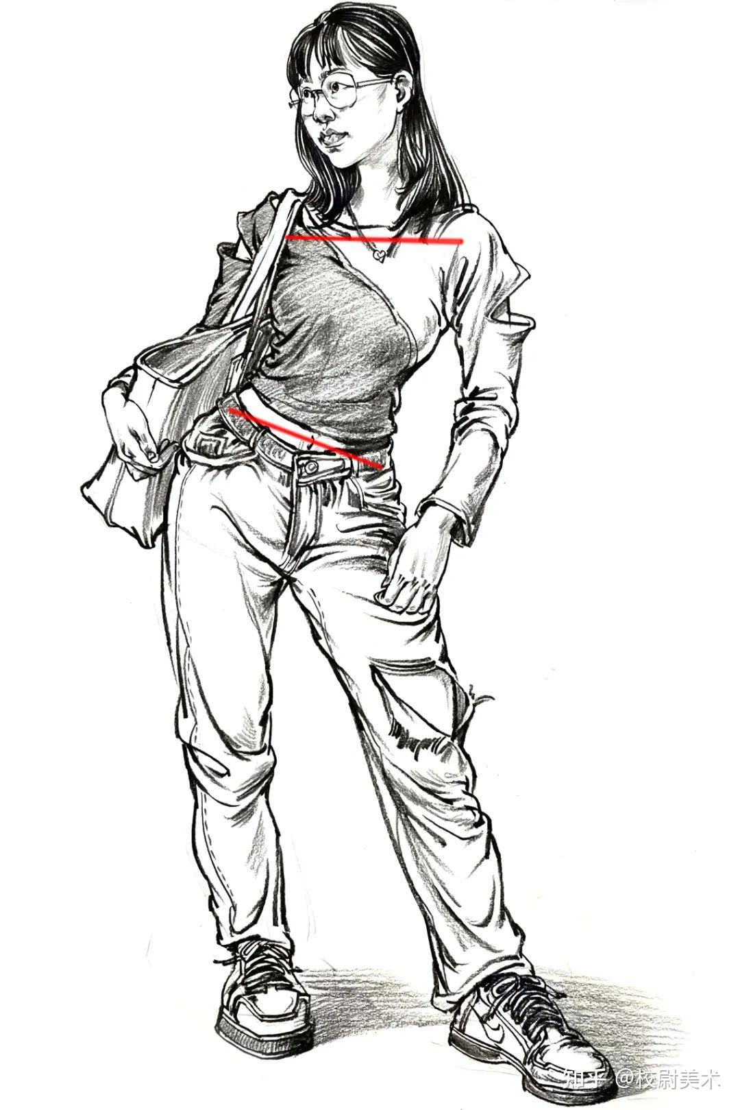 校尉美术速写教学站坐蹲画法