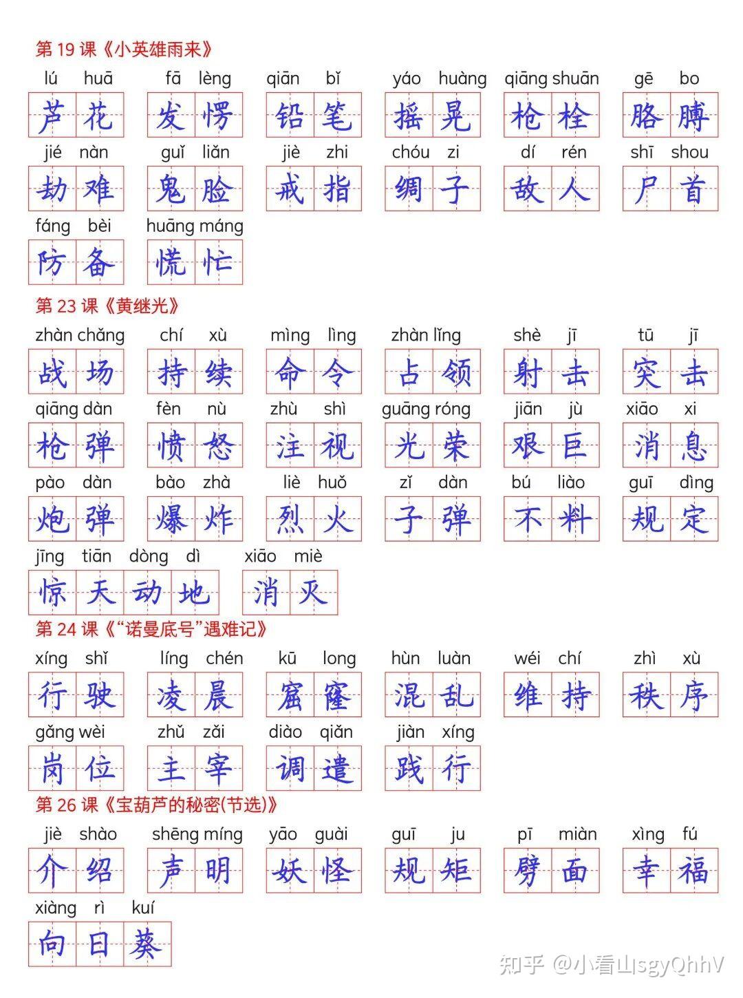26年人教版四年级下册语文《词语表看拼音写词语》(有答案)电子版可打印 - 知乎