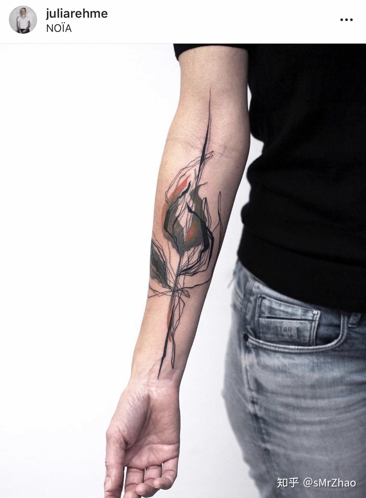 smrzhao纹身推荐第227期彩色水墨色彩大理石纹理纹身