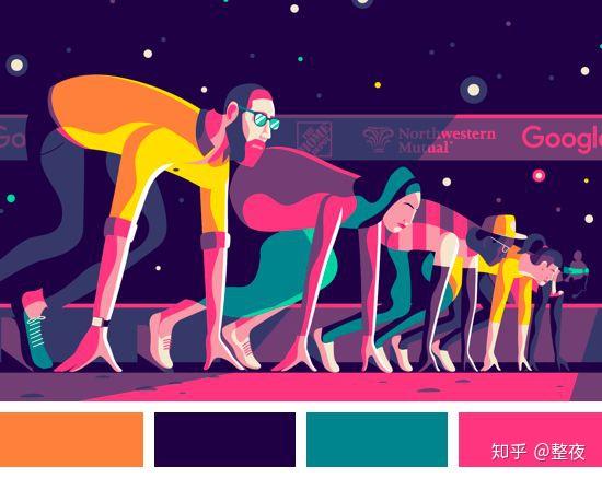 多色搭配的配色