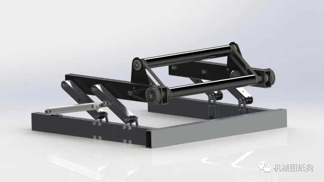 工程机械fourbarintake伸缩机构3d数模图纸step格式