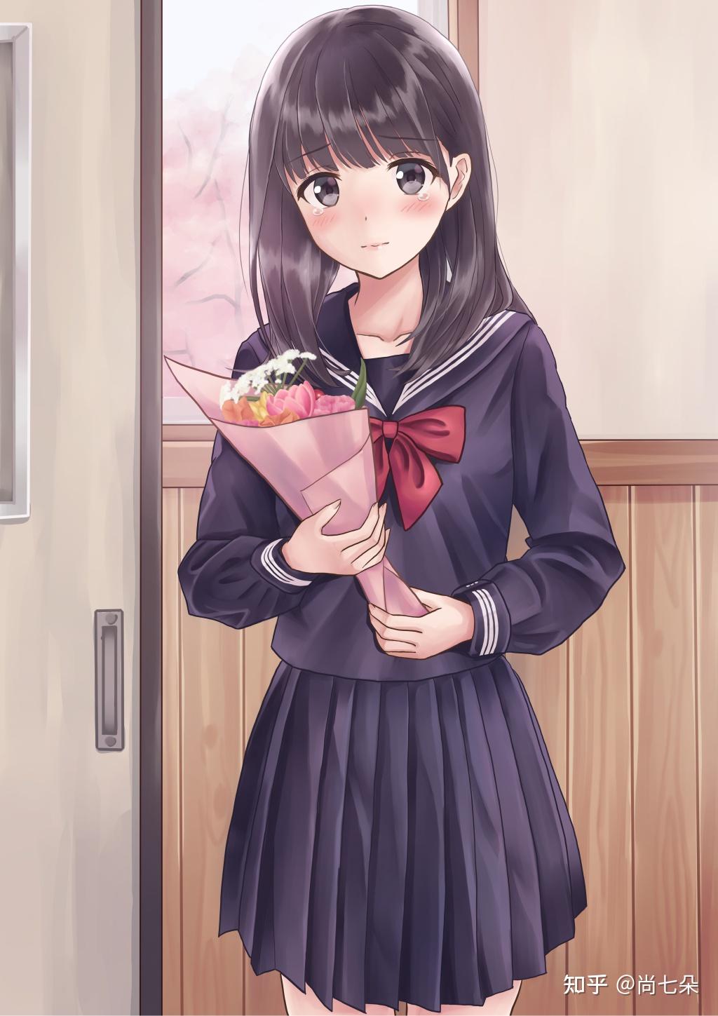 水手服女孩二次元漫画插画人物图片保存第五组 - 知乎