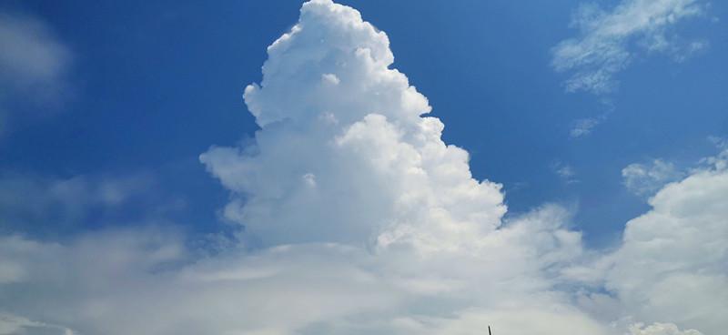 6月11日下午,吉安城區上空出現好大一朵白雲,與城內建築交相輝映,宛如