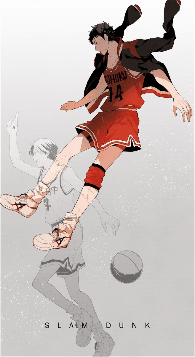 p站精选动漫插画那些年在篮球场呼风唤雨的学长
