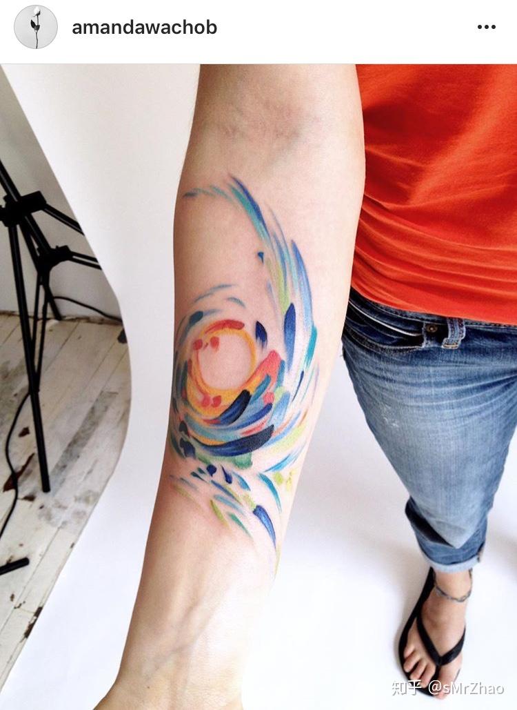 smrzhao纹身推荐第131期金属丝绸晕染