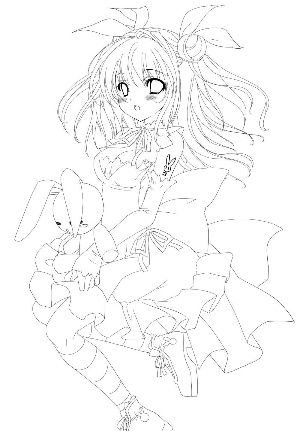 适合手绘初学者的临摹动漫图线条清晰最好是全身的