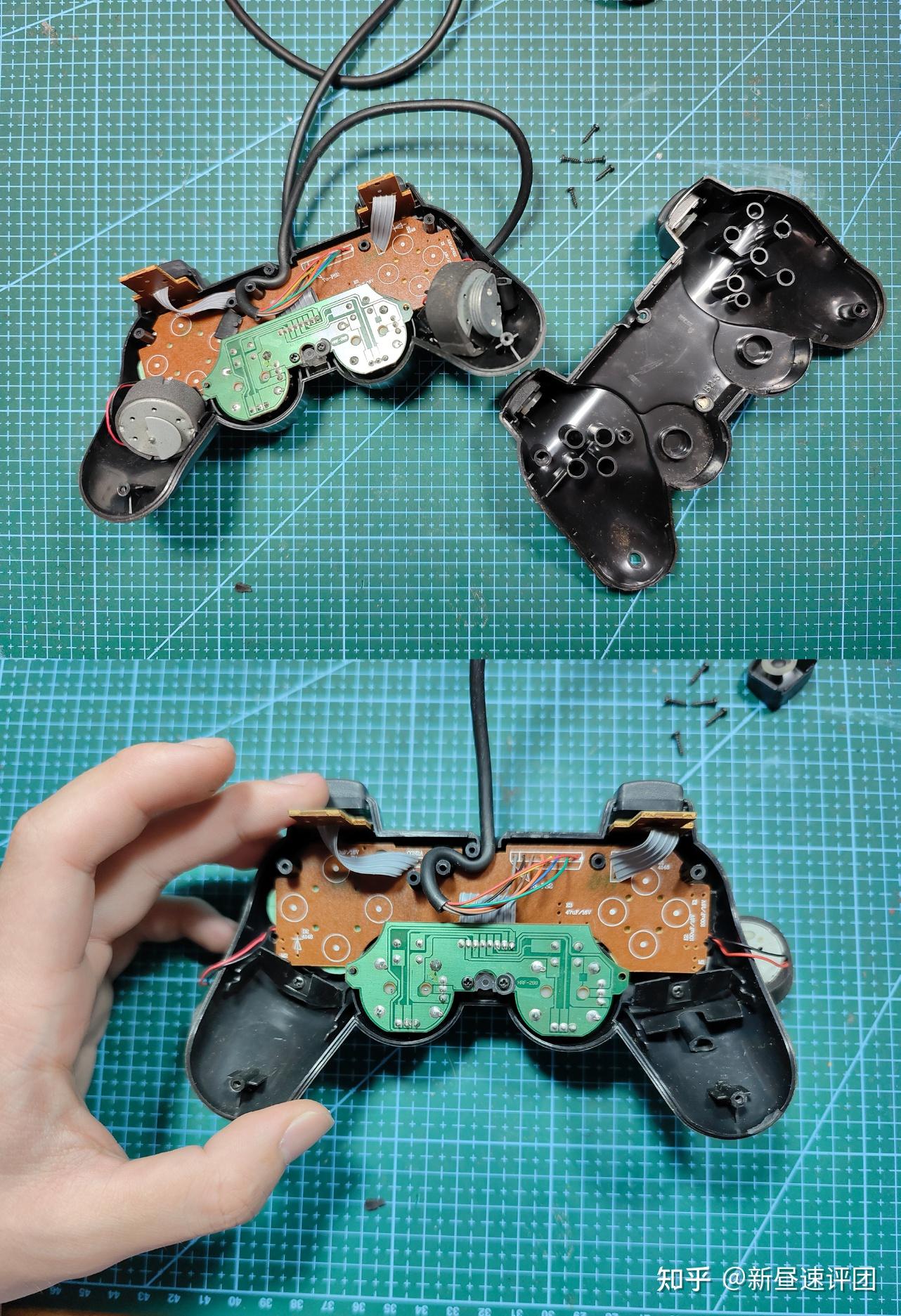 组柄和原装差多少两只ps2手柄的拆解和修复