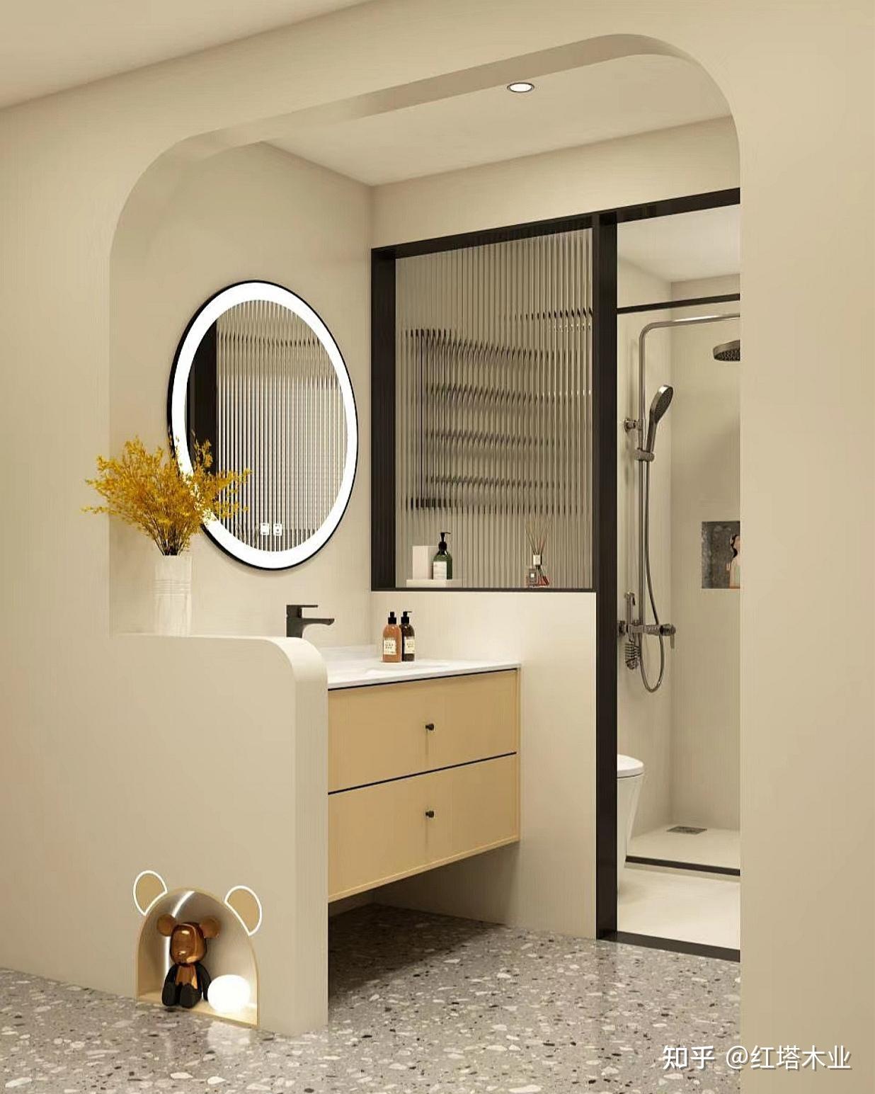 八款流行的卫生间干湿分离设计,极简又高级. - 知乎