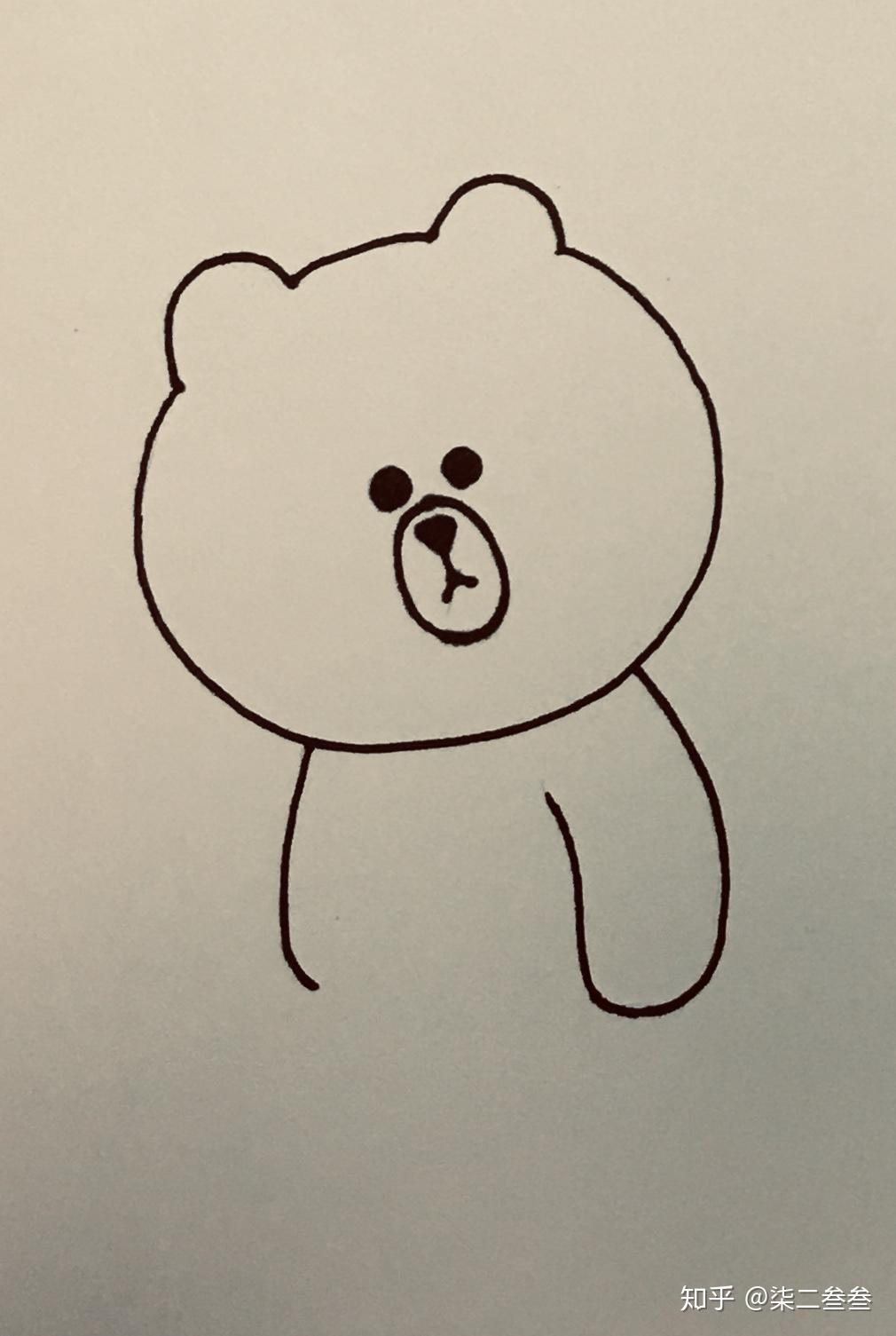 每天一张简笔画 | 抖音"一哥"布朗熊(内含详细步骤) - 知乎