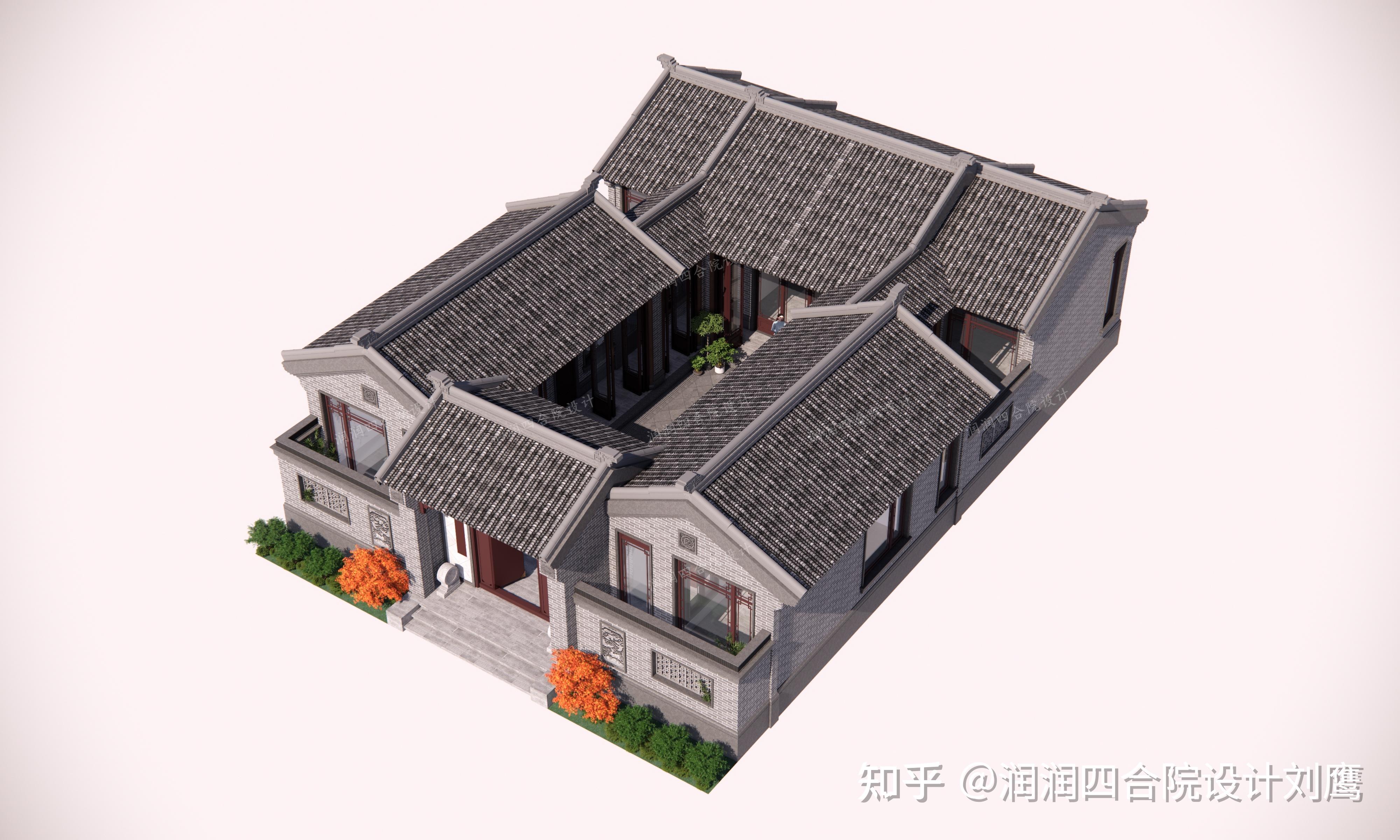 润润四合院设计刘鹰：河北农村一层中式四合院14×21，3房5院 - 知乎