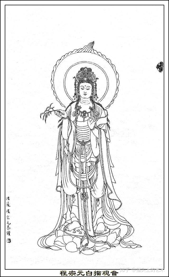 程宗元白描观音画选程宗元绘