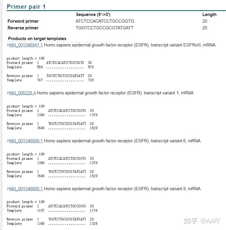 如何使用 PrimerBlast 比对引物的特异性？ (转载） 知乎
