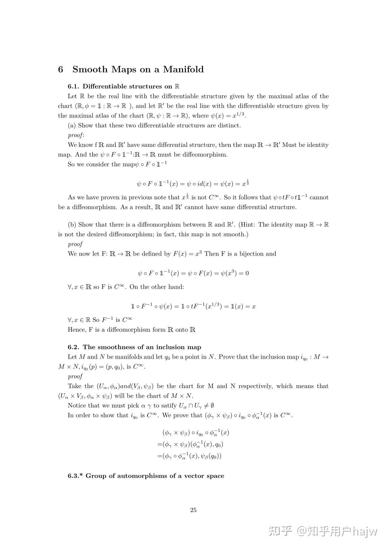 An introduction to manifolds 6 