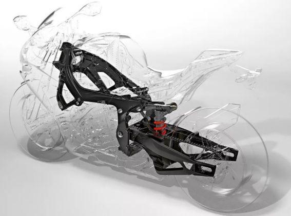 车架脊梁式车架:分为两种,一种是直接将发动机等部件挂在主梁之下的