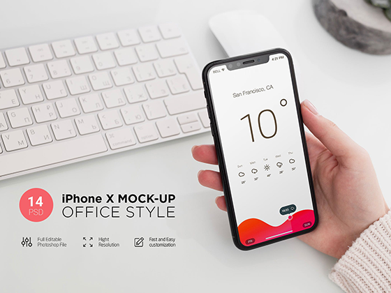 苹果手机样机素材末模板展示iphone X Mock Up Office Style 知乎