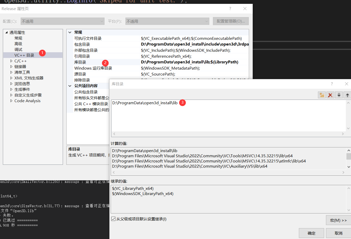 Vs2022 open3d win10 