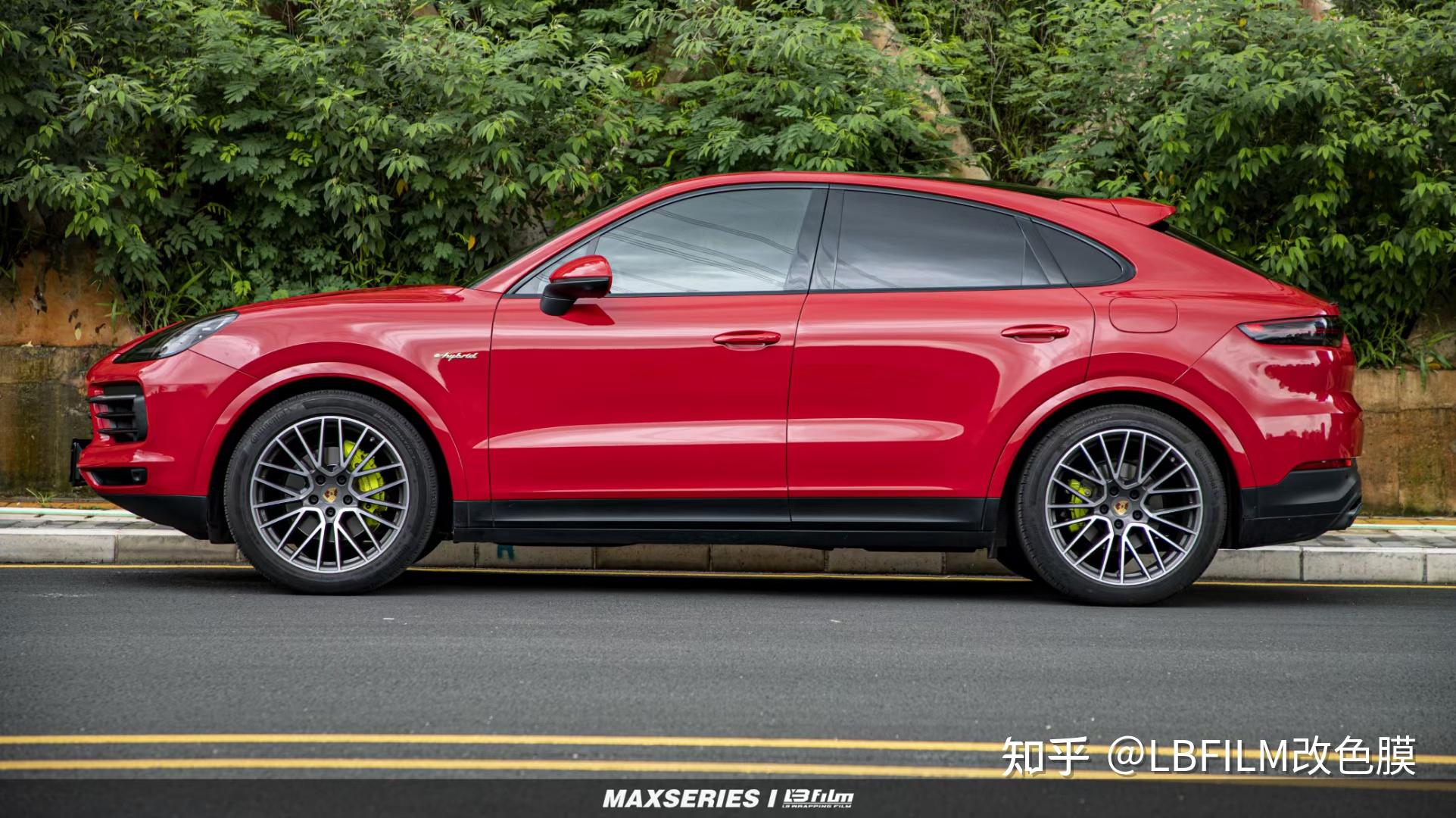 保时捷卡宴lbfilm改色膜胭脂红