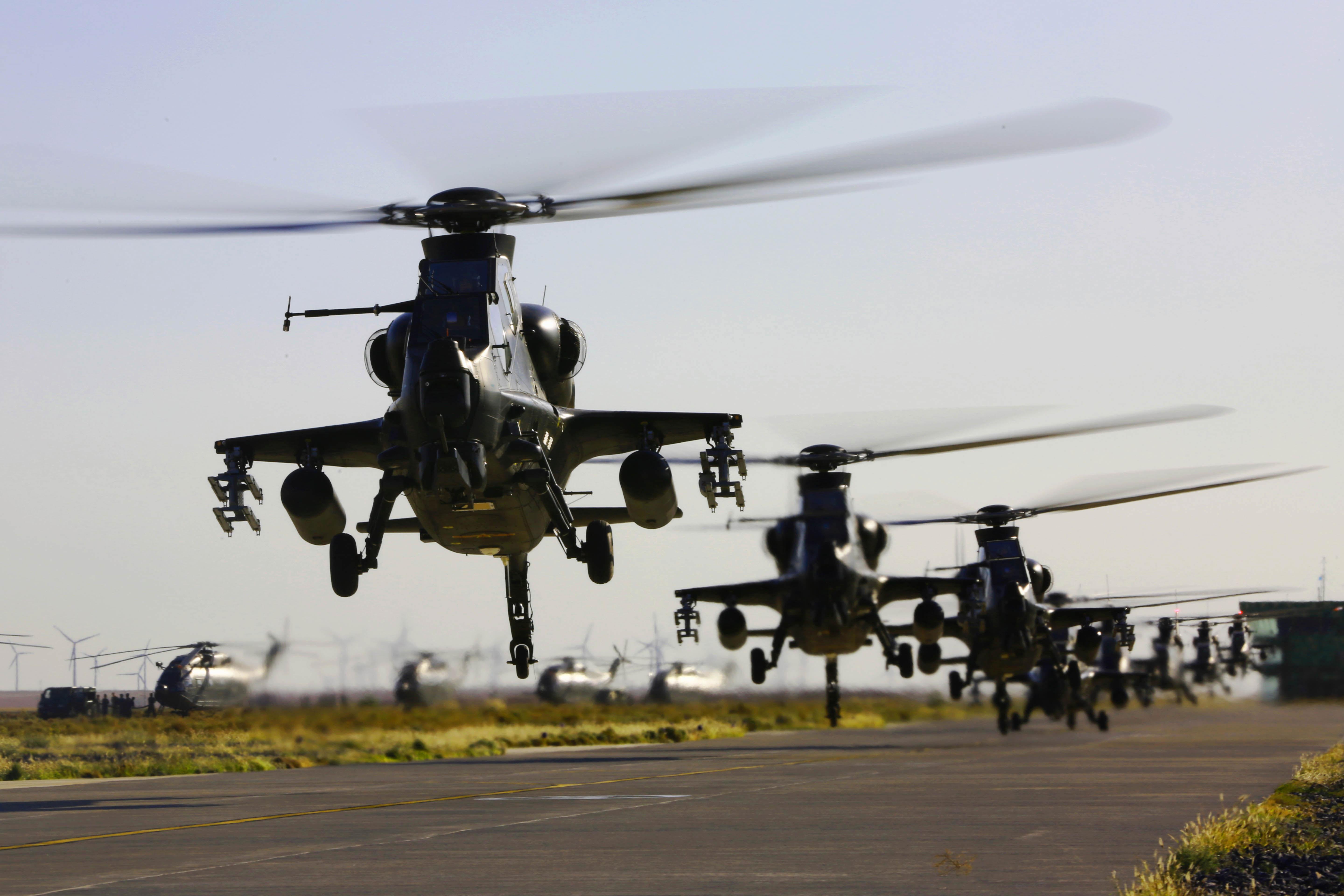 brigade of the pla 80th group army lift off successively from a